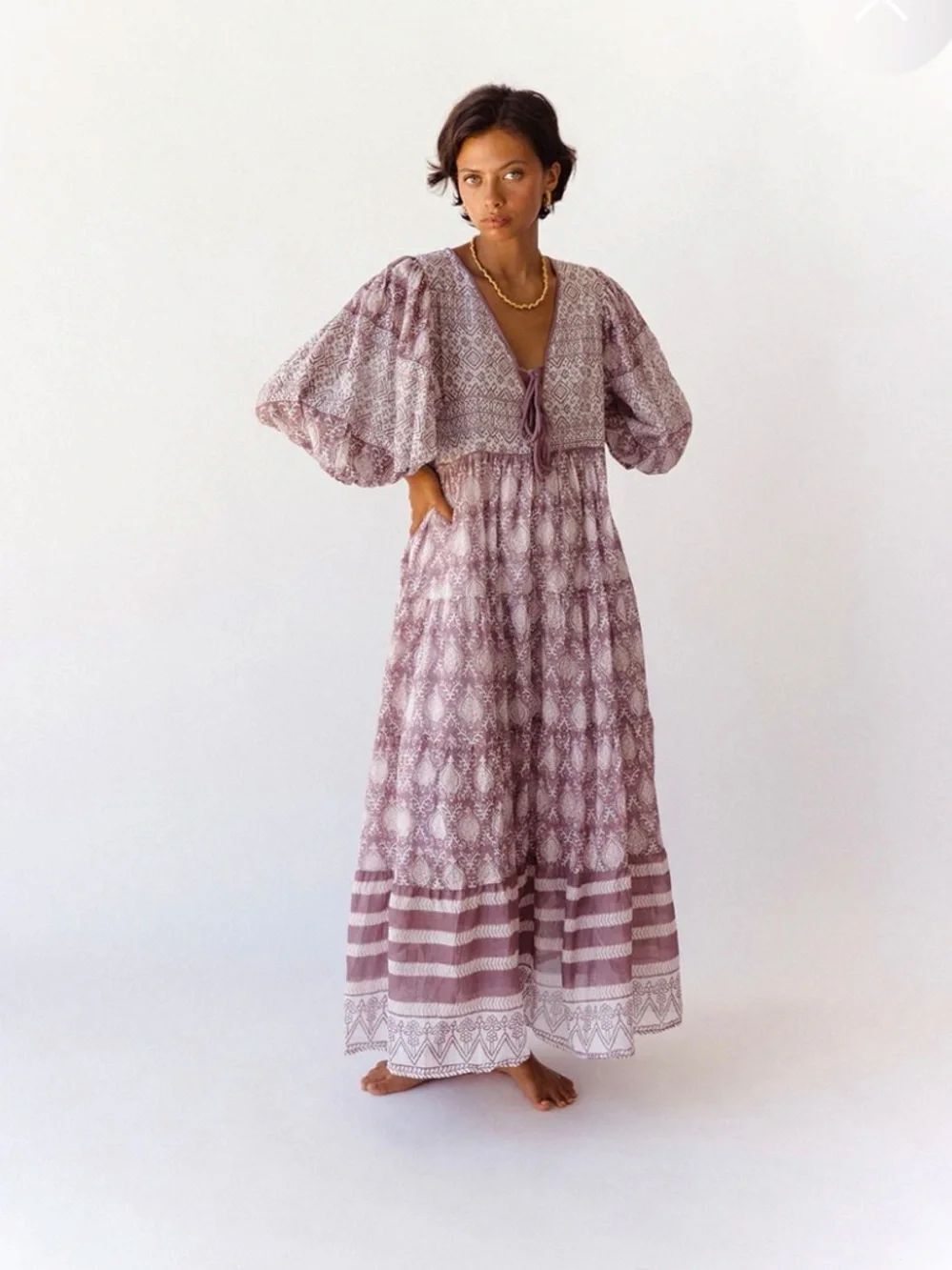 Daughters of India Jasmine Maxi Dress - Lavender size XL NEW